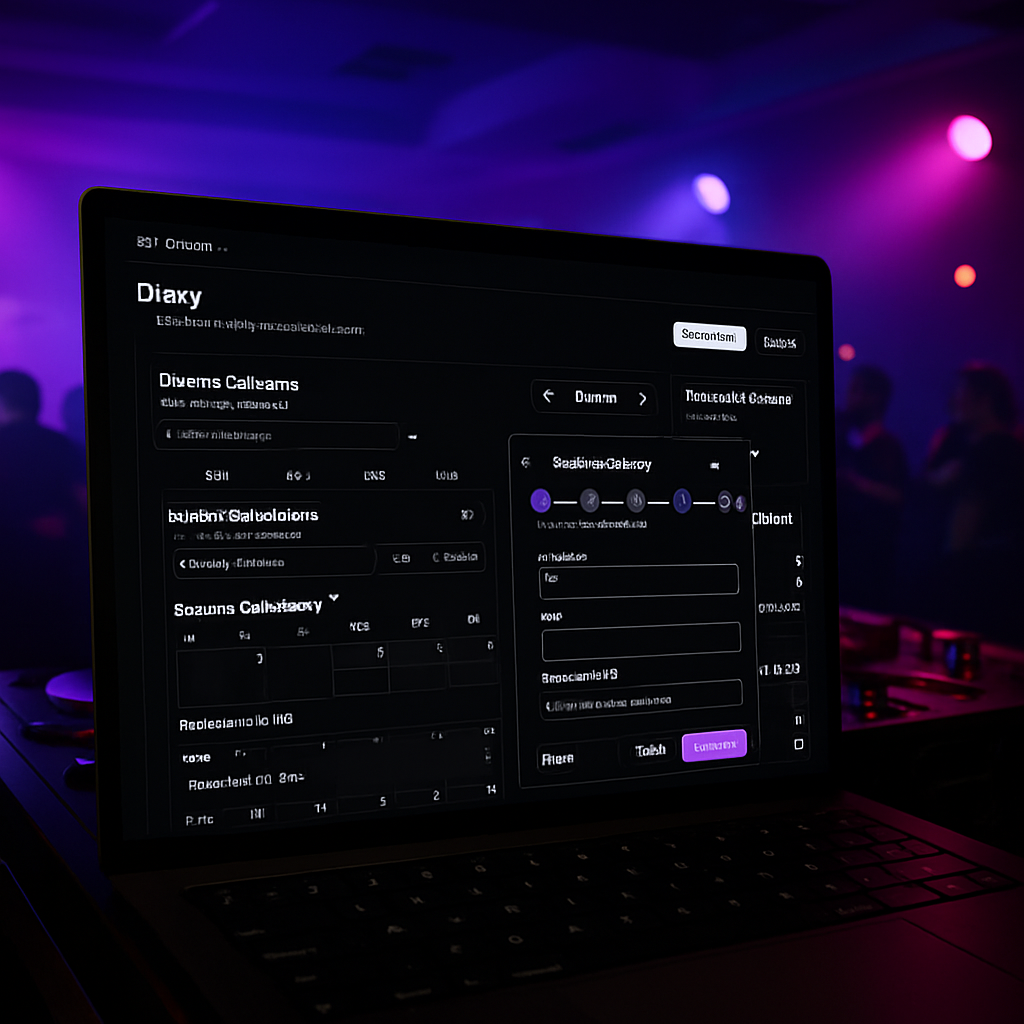 DJ Diary Management Interface - Live booking calendar and enquiry system